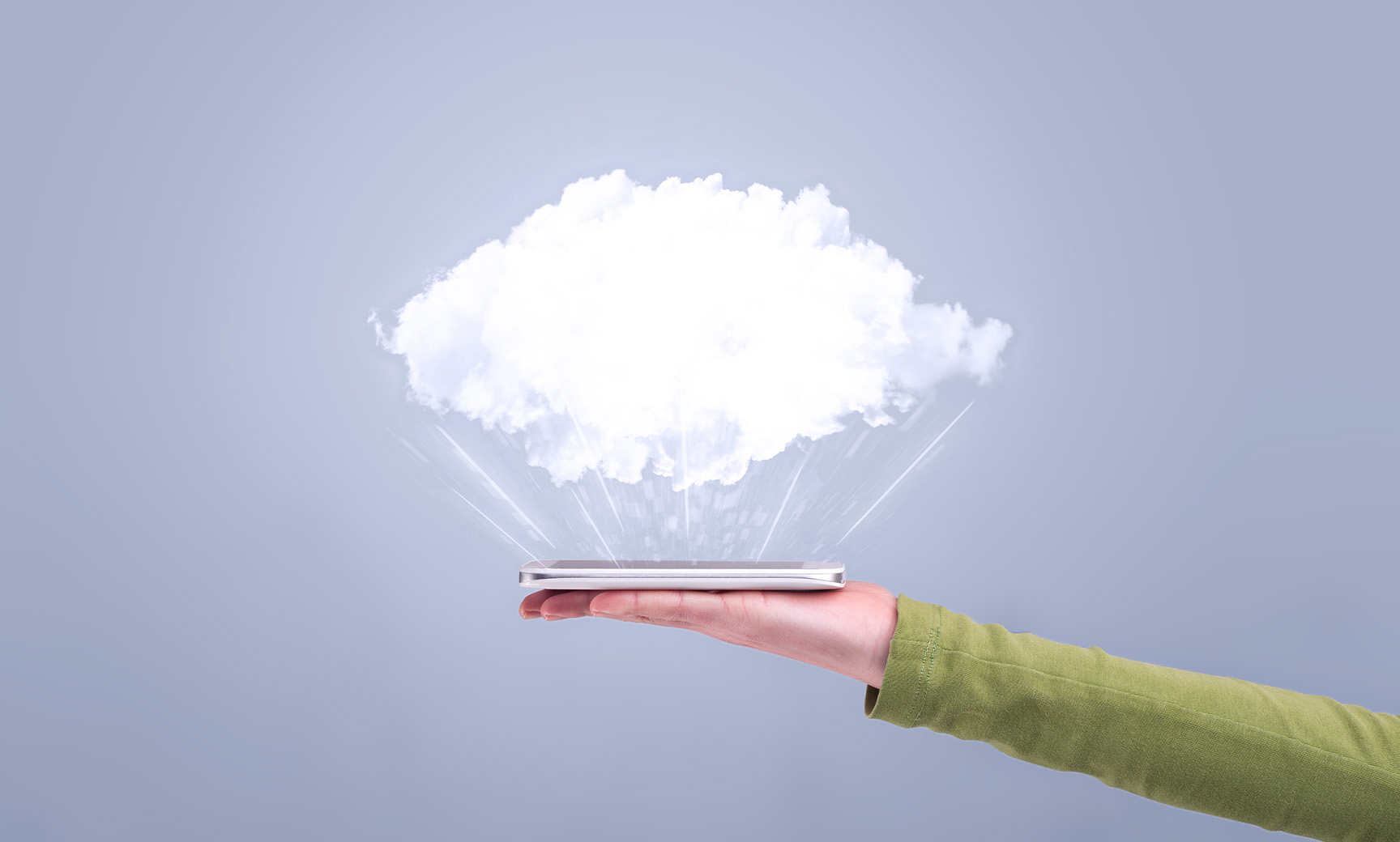 A cloud above a phone